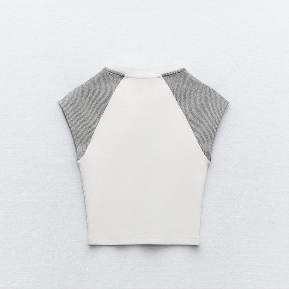 EMBROIDERED RIB CROP TOP - Picture 4 of 5